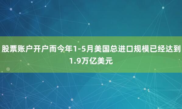 股票账户开户而今年1-5月美国总进口规模已经达到1.9万亿美元